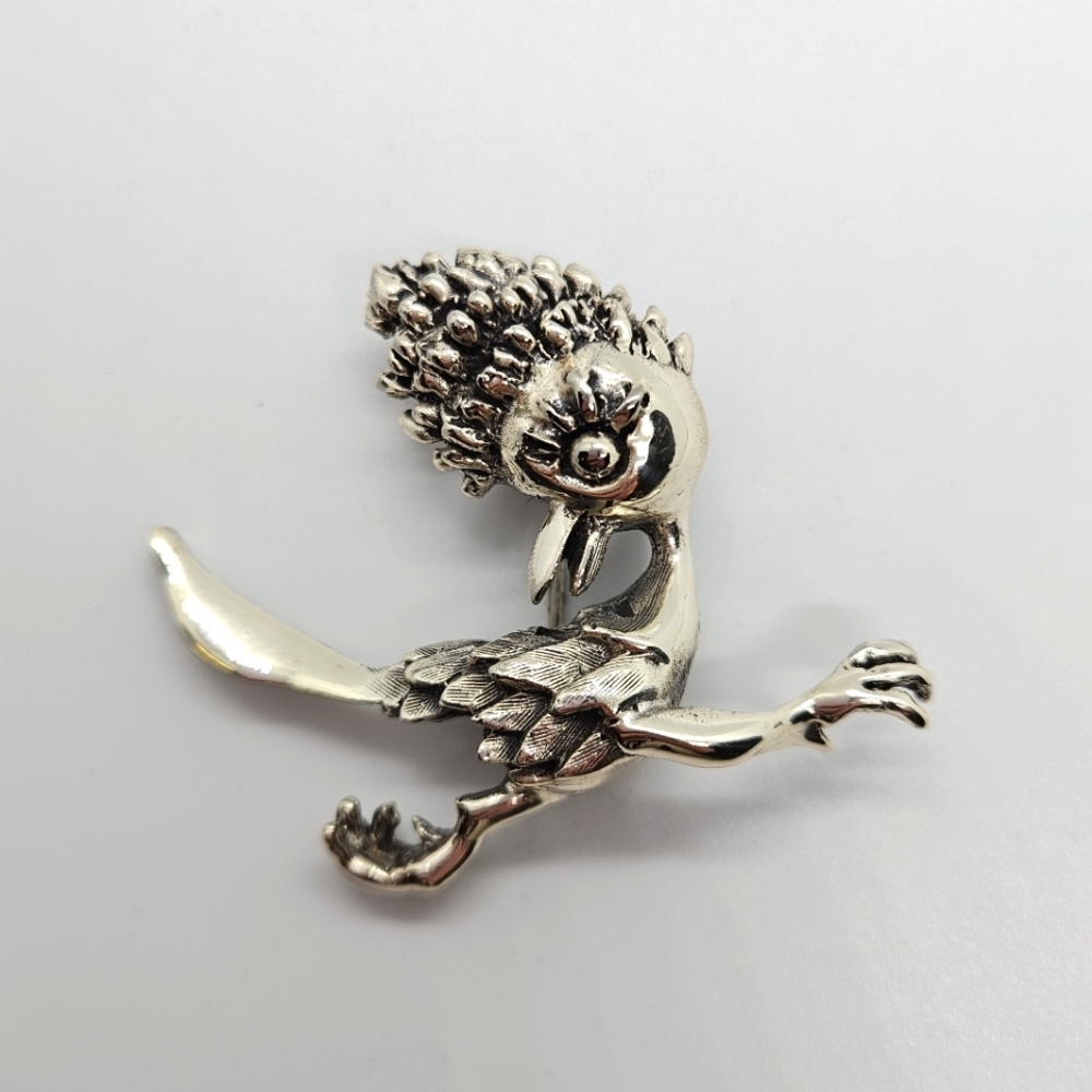 Vintage Tortolani Roadrunner Bird Brooch